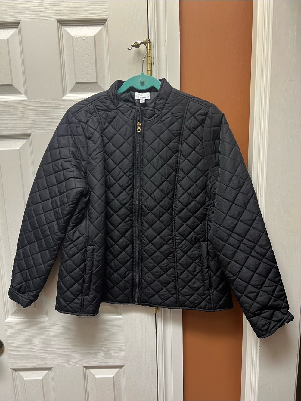 Kim Rogers Black Quilted Jacket with Gold Zip